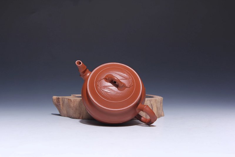 宜兴紫砂壶丨大口线竹_泥料：朱泥_容量：180cc