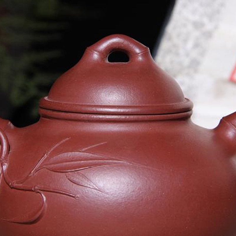 宜兴紫砂壶 | 竹福_泥料：紫泥_容量：330cc