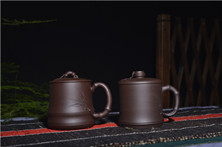 宜兴紫砂杯 | 雅竹杯，君子竹杯_泥料：紫泥_容量：600cc，520cc