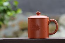 宜兴紫砂杯 | 紫砂盖杯_泥料：朱泥_容量：520cc