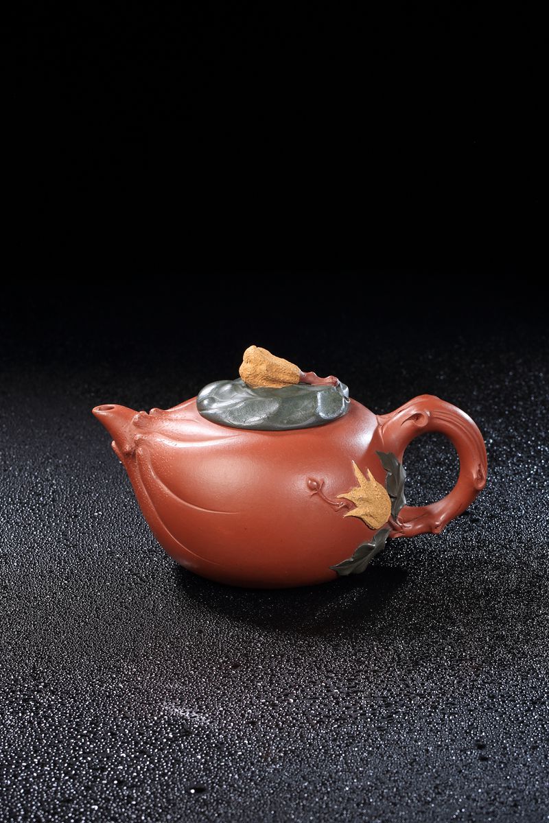 宜兴紫砂壶 | 佛手_泥料：红清水泥，绿泥，段泥_容量：430cc